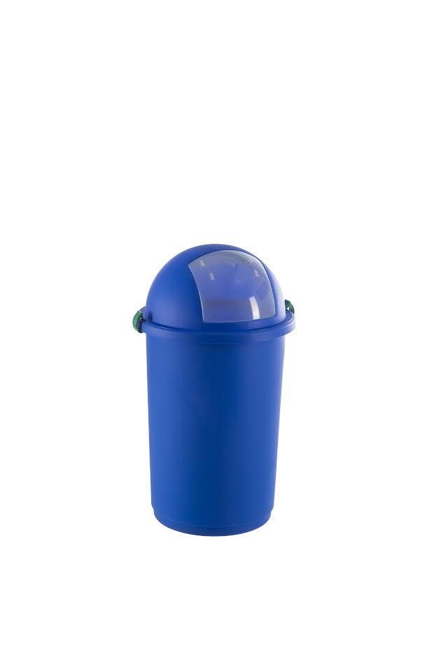 Pattumiera push completa blu ø 41x50h lt 50 per cucina professionale HACCP