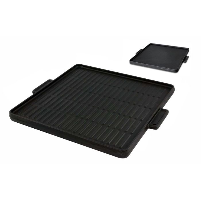 Cast iron double-sided griddle 30x30 cm