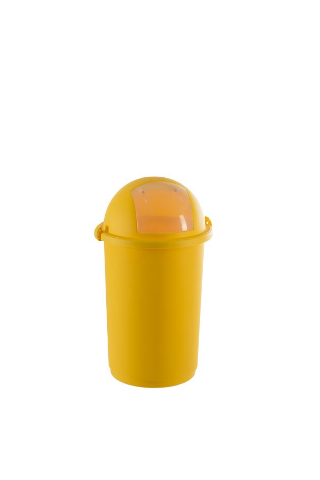 Pattumiera push completa giallo ø 41x50h lt 50 per cucina professionale HACCP