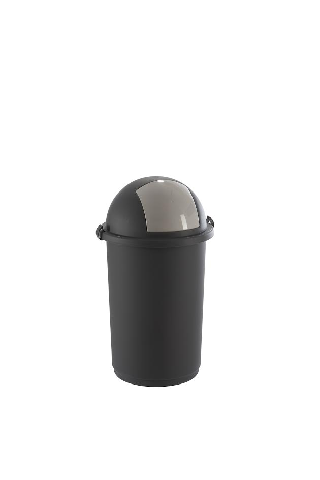 Pattumiera push completa grigio ø 41x50h lt 50 per cucina professionale HACCP