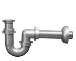 Sifone p.p. 1 via 1"1/2 inox con tubo scarico ø 40