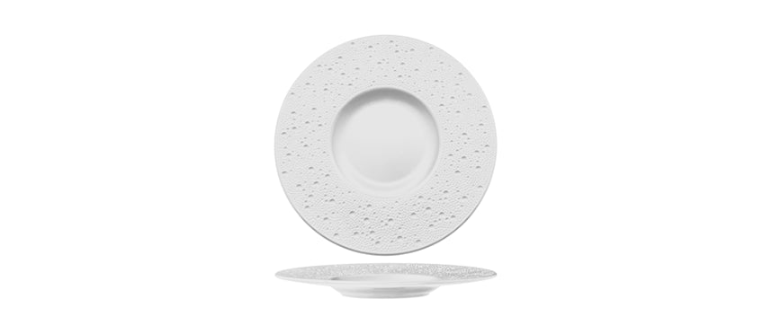 piatto piano gourmet Moon Bianco Lucido Ø 29 cm - piatto piano gourmet