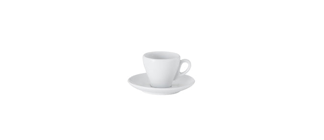 Tazza caffè brasile porcellana bianca cl 7 h 5,7 Ø cm 6,5 CON PIATTINO Ø cm 11,7