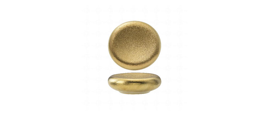 piatto stone gemini gold porcellana effetto pietra decorata cm 14,5x13 h 4,7 - piatto