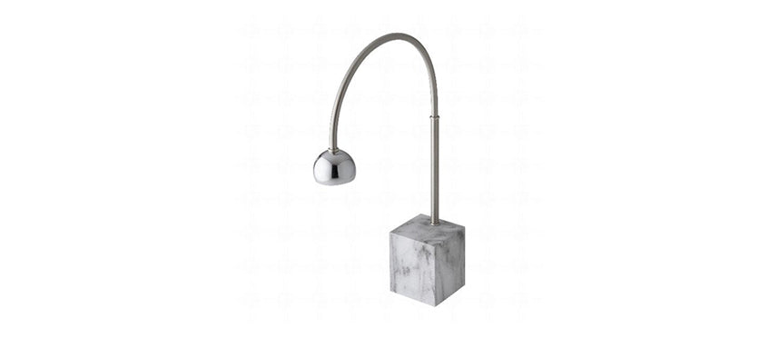 lampada aside argento e marmo bianco leonardo cm 27x8 h 40