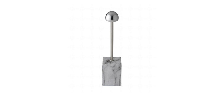 lampada in between argento e marmo bianco leonardo cm 8x8 h 33
