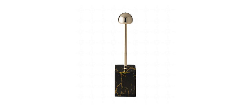 lampada in between oro rosa e marmo nero leonardo cm 8x8 h 33