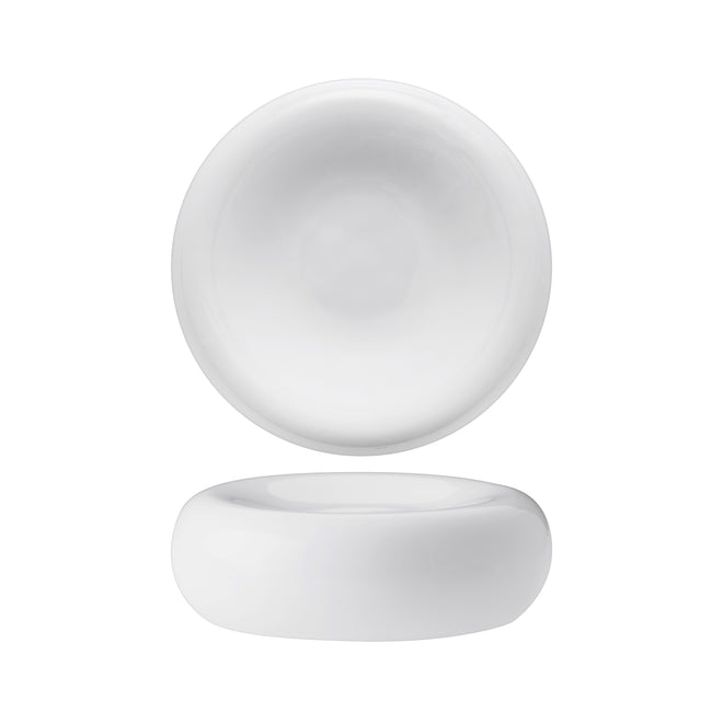 Piatto gourmet tondo stone porcellana bianca Ø cm 15 h 4,9