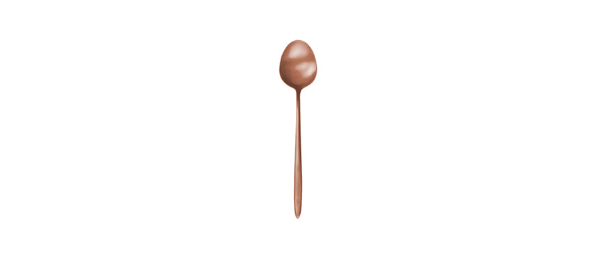 cucchiaio frutta Grace pvd rame satinato acciaio inox 18/10 spessore mm 2,5 - cucchiaio frutta