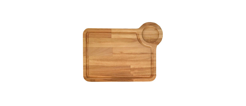 tagliere faggio con raccogli liquidi ed inserto cm 37x28 h 1,9 Ø cm 8,8