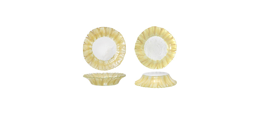piatto fondo gourmet doppio utilizzo lipari gold vetro decorato lavorato a mano Ø cm 21,5 h 4,5 - piatto fondo gourmet