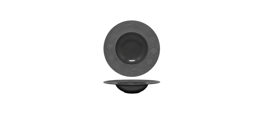 piatto fondo gourmet labyrinth black premium fine porcelain Ø cm 23 interno Ø cm 13,3 - piatto fondo gourmet