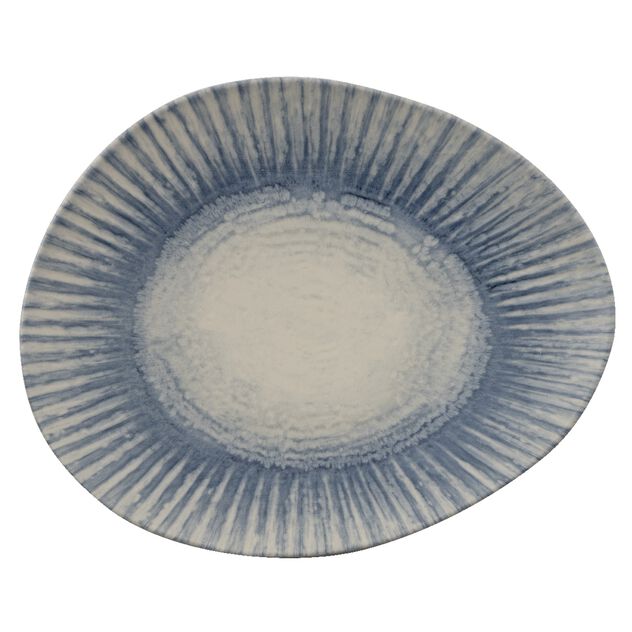 Sunlight blue stoneware piatto piano organico ø 31