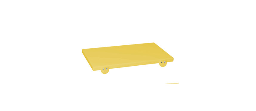 Yellow polypropylene cutting board with 2 stops 60x40x2 cm