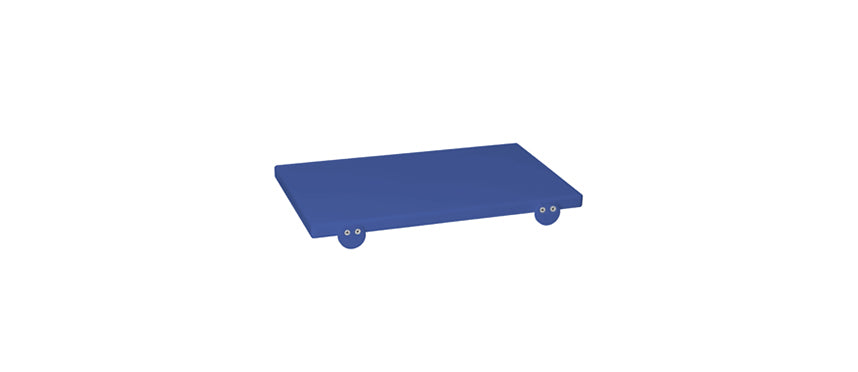 Blue polypropylene cutting board with 2 stops 60x40x2 cm