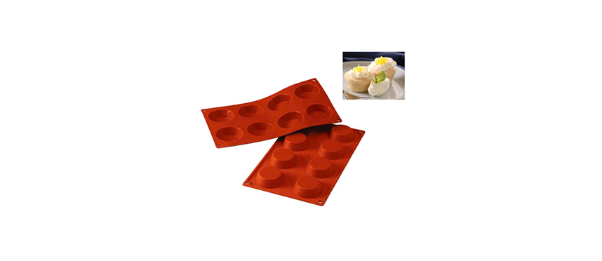 Stampo 8 Tartellette Ø cm 6 h 1,7 - stampo per pasticceria