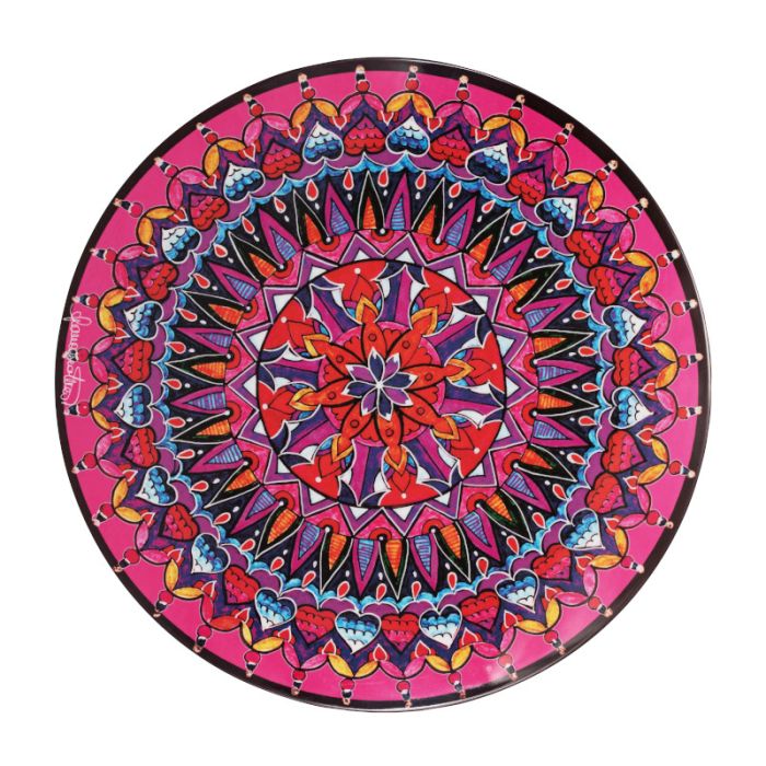 Polychromos segnaposto melamina decoro mandala ø34