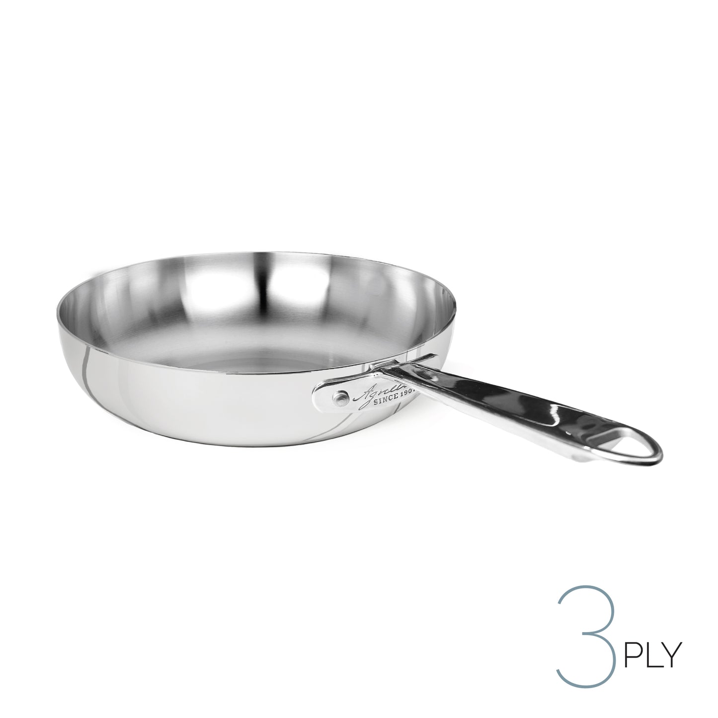 Deep pan with a tubular stainless steel handle ø 32x7.5h