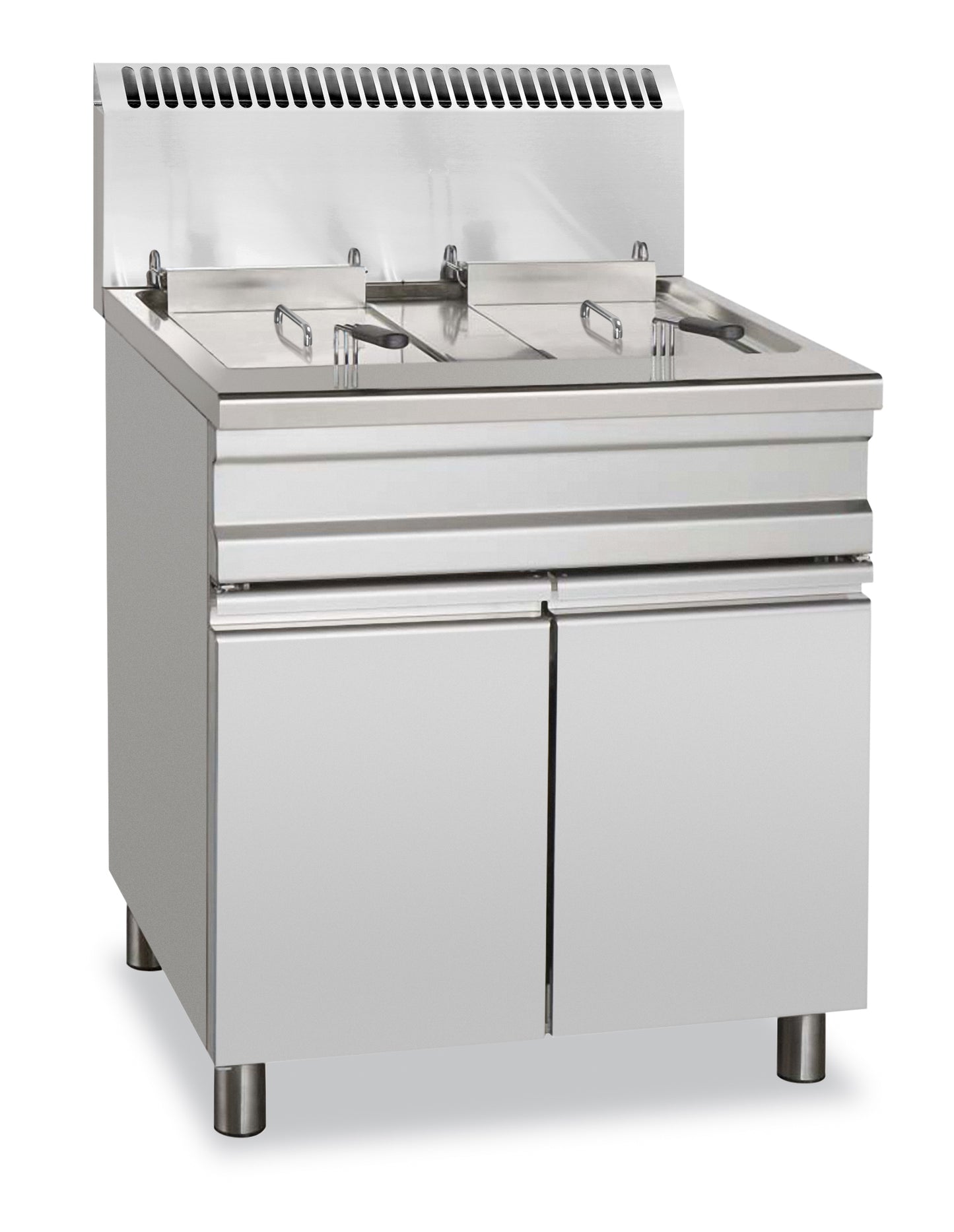 Friggitrice gas 2 vasche lt 17,5+17,5 cm 75x75x110 articoli