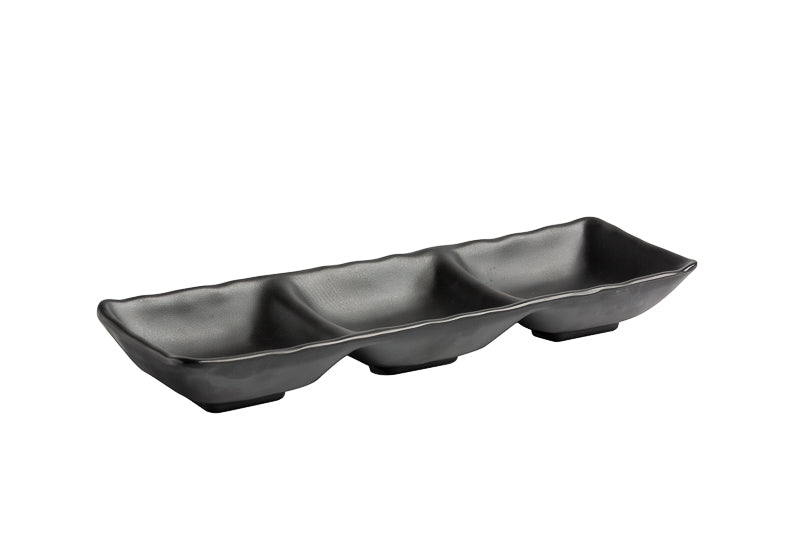 Triple bowl 26.5x8.5x3.5 cm black