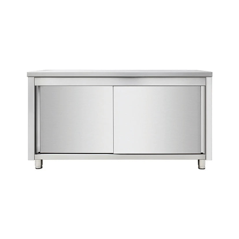 Tavolo inox armadiato porte scorrevoli cm 120x70 articoli acciaio inox