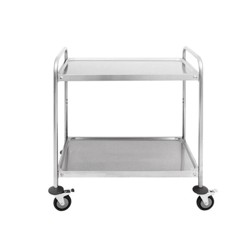 Stainless steel service trolley with 2 shelves 100x50x94 cm