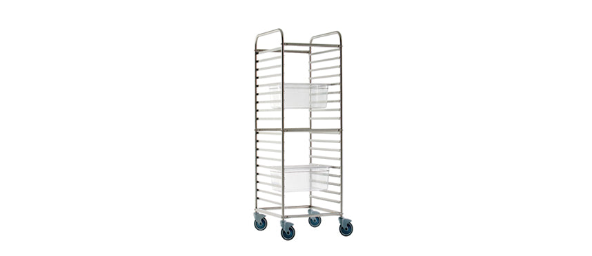 carrello portateglie 1/1 cm 38,5x62 h 164 per 18 teglie GN 1/1 h 6,5 portata kg 150