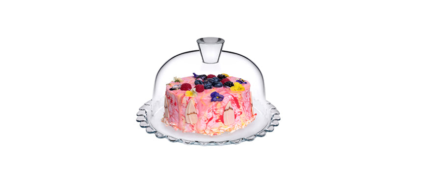 Vassoio vetro con campana petit patisserie Ø cm 26,4 h 16,8