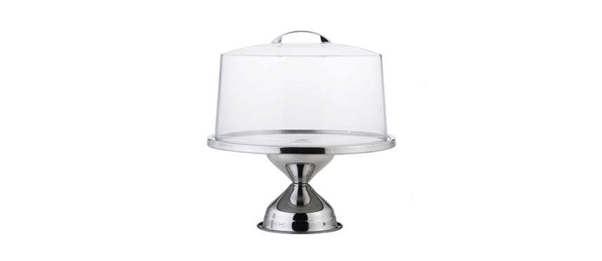 alzata inox con campana plastica Ø cm 30,6 h 33