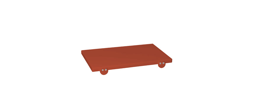 Tagliere cm 50x30 h 2 rosso mattone con battente