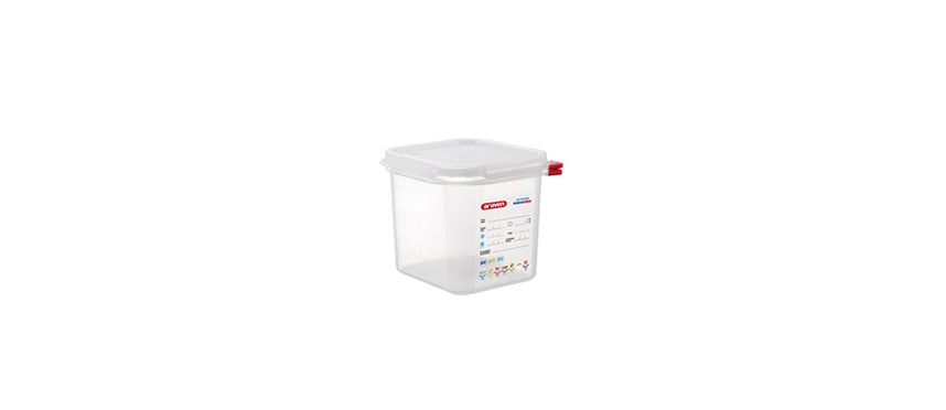vasca GN 1/6 in polipropilene con coperchio cm 17,6X16,5 h 15 lt 2,6