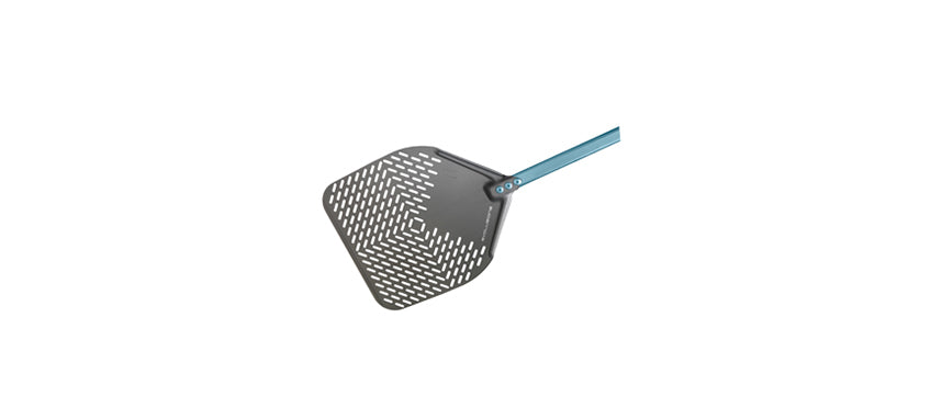 Pala pizza alluminio rettangolare forata cm 33 manico 150