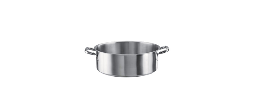 casseruola mezza fonda 2 manici Tender inox Ø cm 24 h 8 lt 3,5