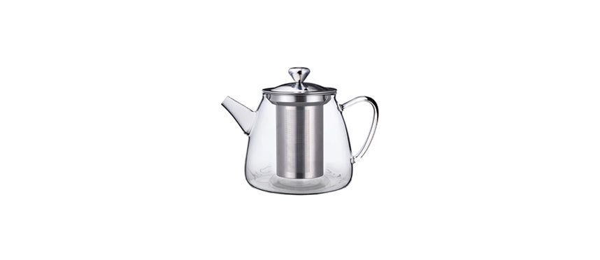 teiera/infusiera con filtro vetro borosilicato inox cl 45