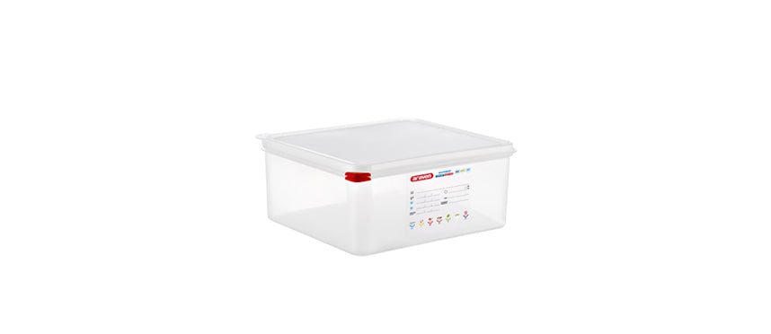 vasca GN 2/3 in polipropilene con coperchio cm 35,4X32,5 h 15 lt 14