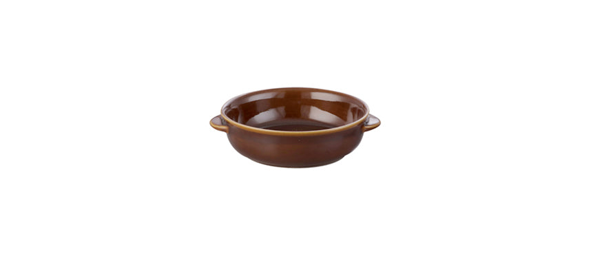 Tegamino marrone con manici 15 h cm 5