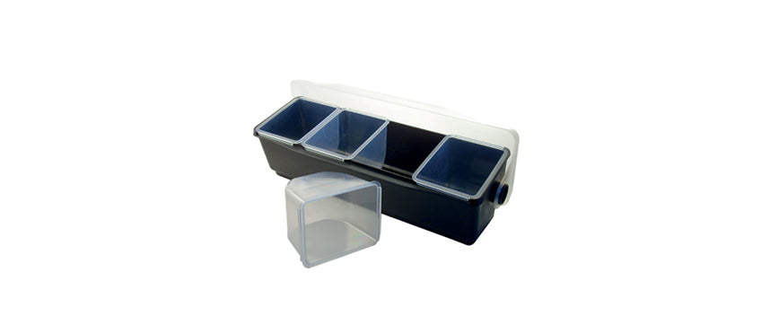 contenitore in abs 4 scomparti con coperchio in sbc cm 49x17,5 h 16
