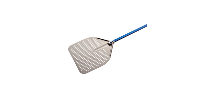 Pala pizza alluminio rettangolare forata cm 45 manico 150
