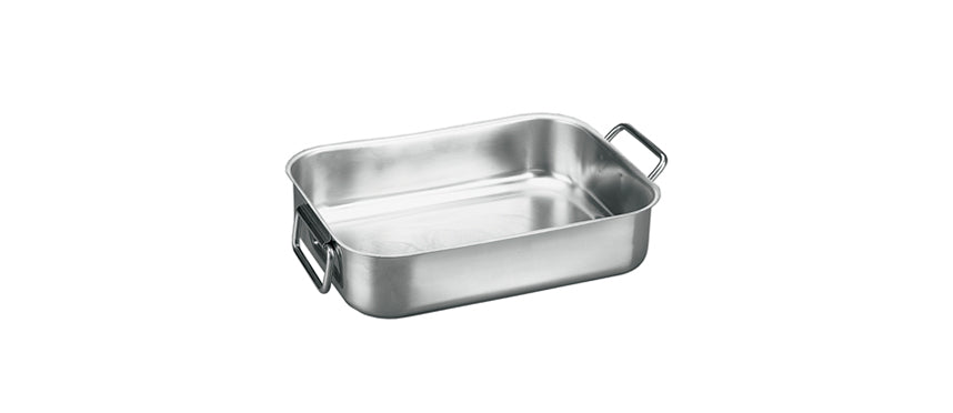 Tortiera rettangolare inox con manici snodabili cm 60x35 h 9