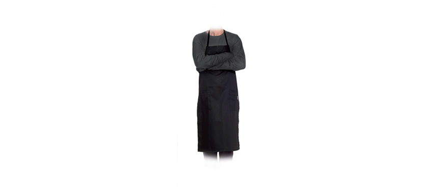 grembiule sommelier con pettorina nero