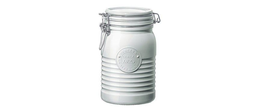 barattolo bianco bright officina 1825 con coperchio ermetico lt 1 h 16,4 Ø cm 11