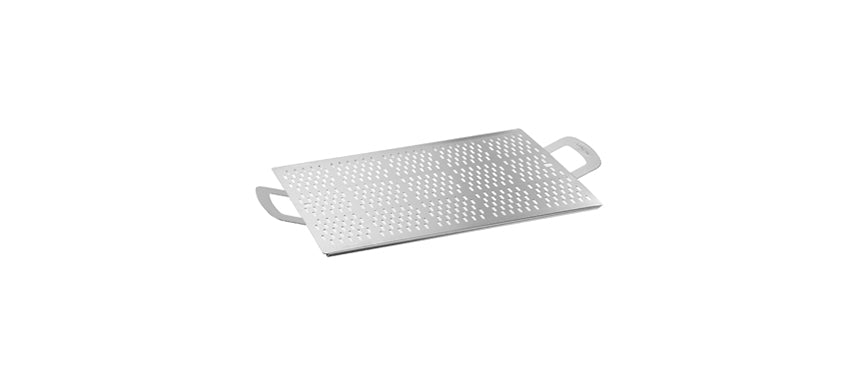 vassoio/tagliere servipizza rettangolare forato con piedi e maniglie cm 60x40