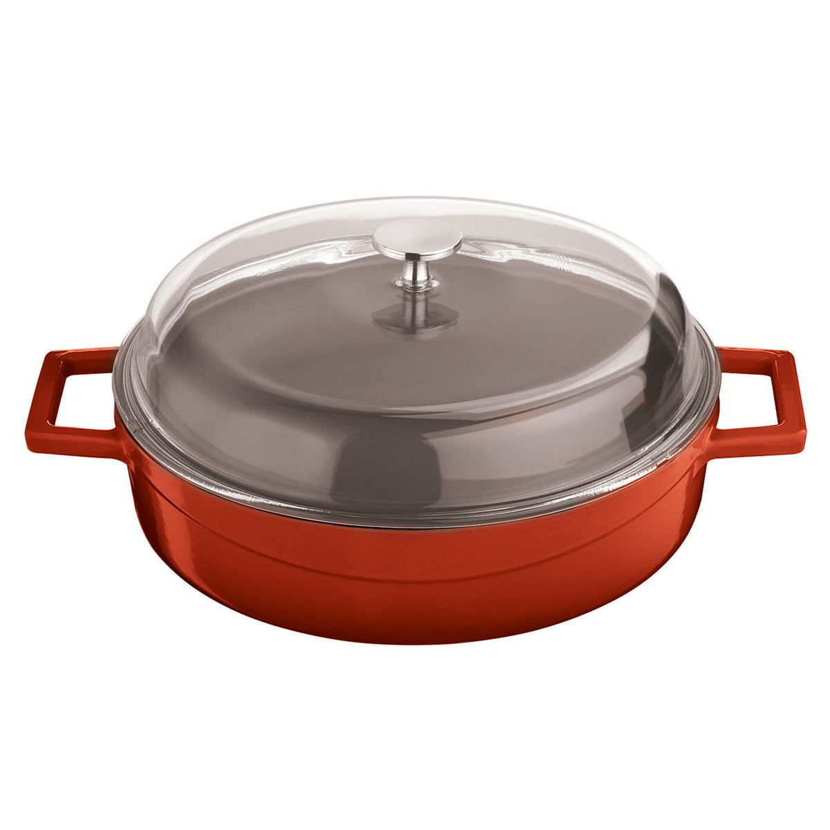 Casseruola bassa ghisa con coperchio vetro Ø 28 cm rosso Paderno - Paderno, immagine ufficiale