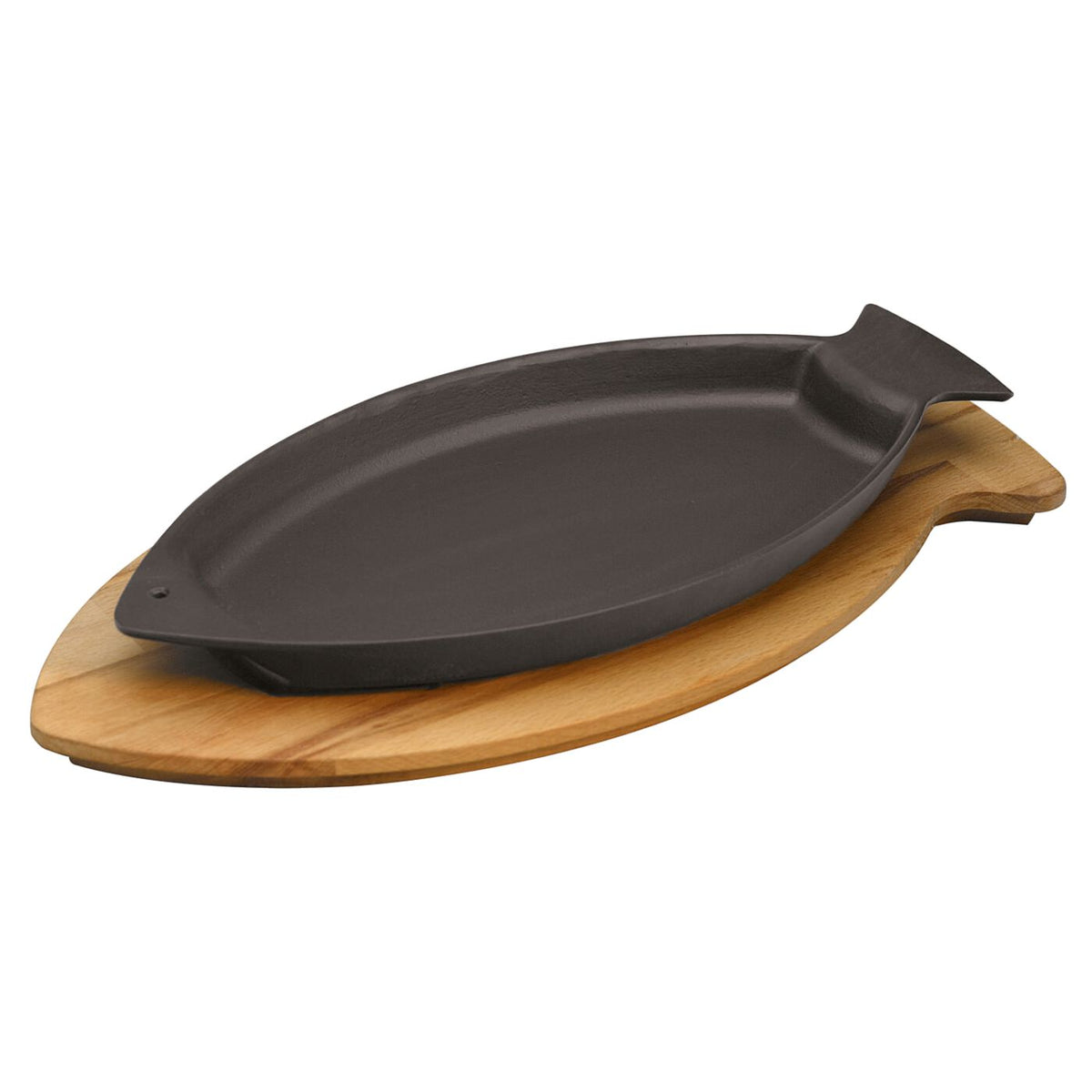 Padella pesce ghisa con tagliere faggio 15x24 cm Paderno - Paderno, immagine ufficiale