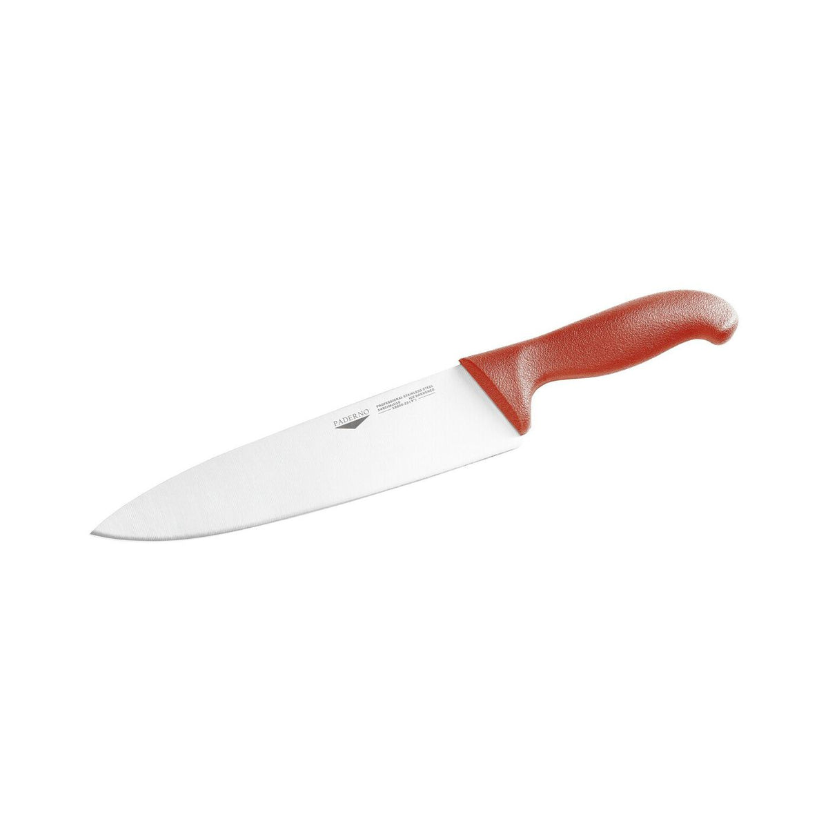 Coltello da cucina 20 cm stampato manico rosso Paderno - 18000R20