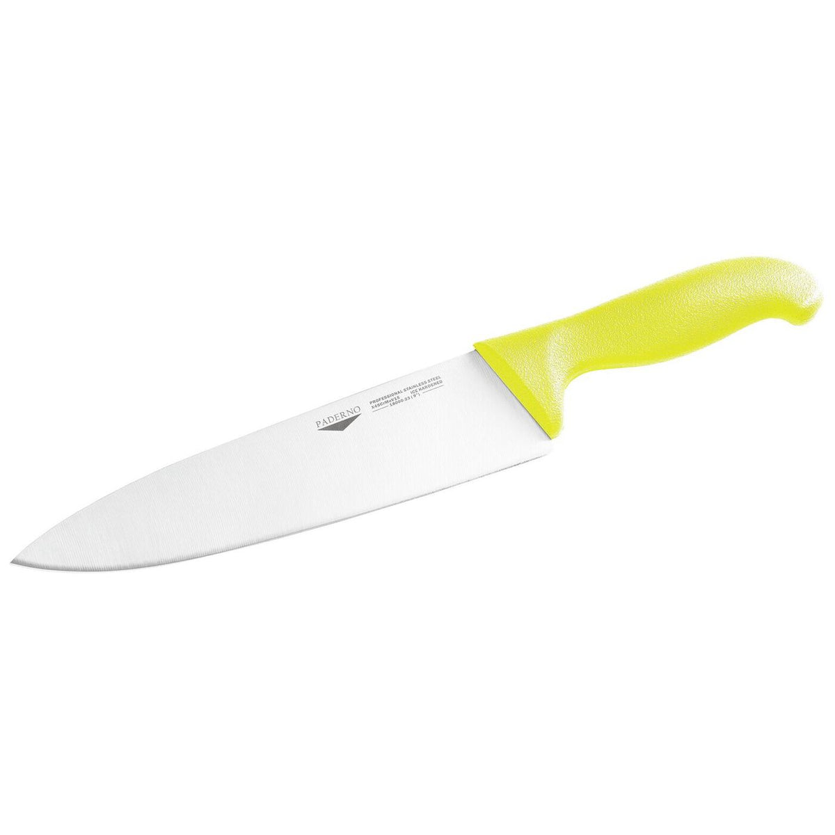 Coltello da cucina 26 cm stampato manico giallo Paderno - 18000Y26