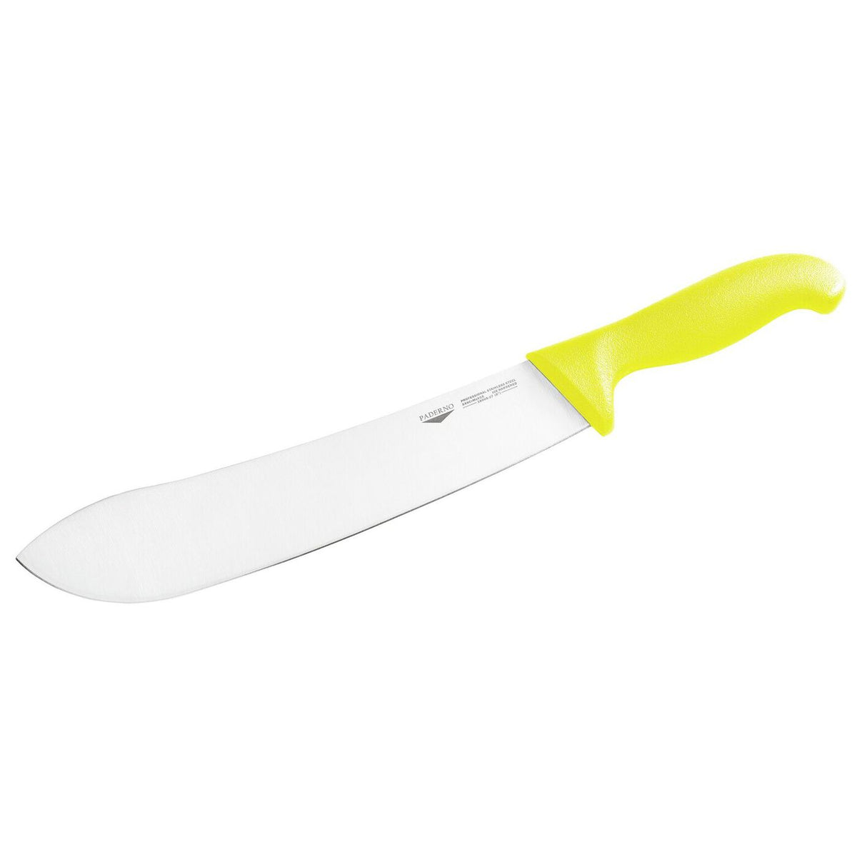 Coltello scimitarra 32 cm stampato manico giallo Paderno - 18005Y32