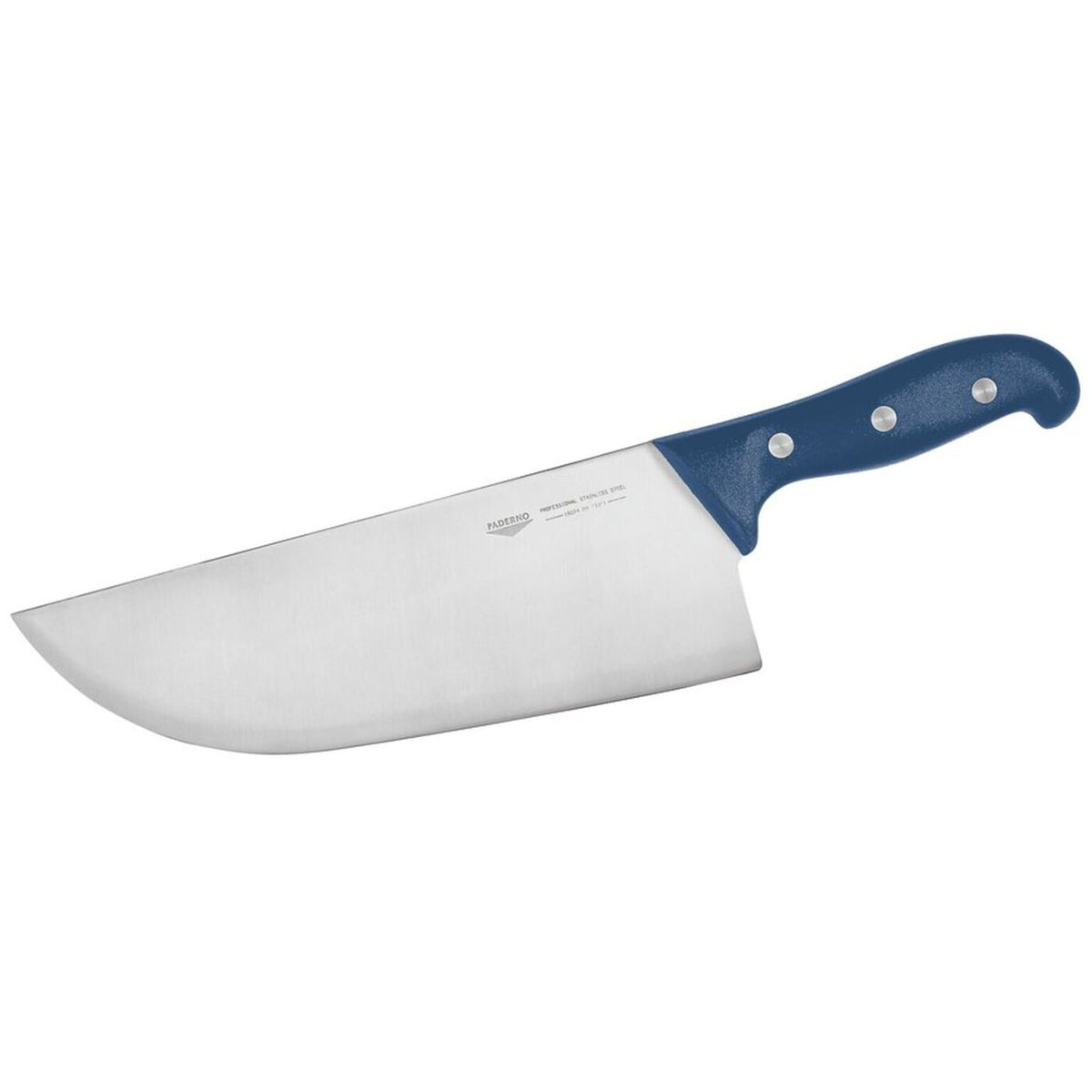 Coltello mezzo colpo 28 cm 0,75 kg manico blu Paderno - 18224B28