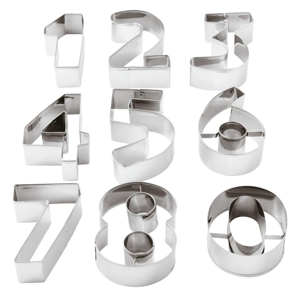 Confezione da 9 tagliapasta numeri in acciaio inox Paderno - 47421-09