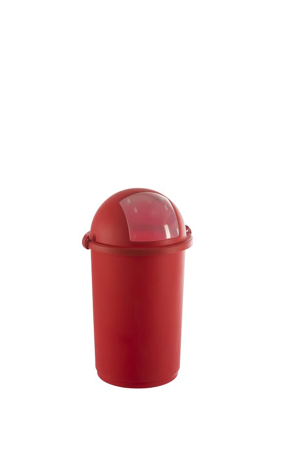 Pattumiera push completa rosso ø 41x50h lt 50 per cucina professionale HACCP